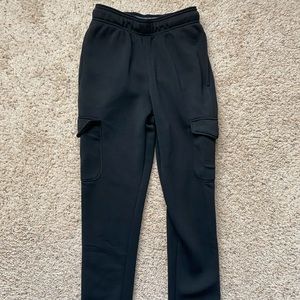 Fleece Cargo Joggers Black